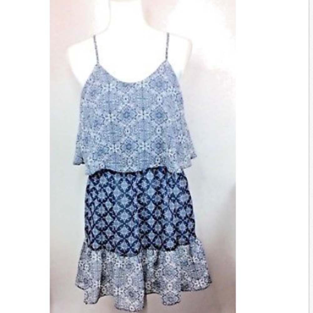 Ruffled Zippered Lined Chiffon Sundress A-429